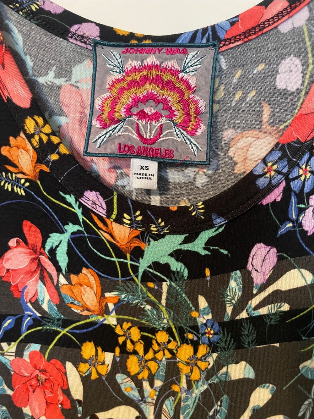 Johnny Was Black Maxi Dress with Multicolor Floral Print - Picture 3 of 4